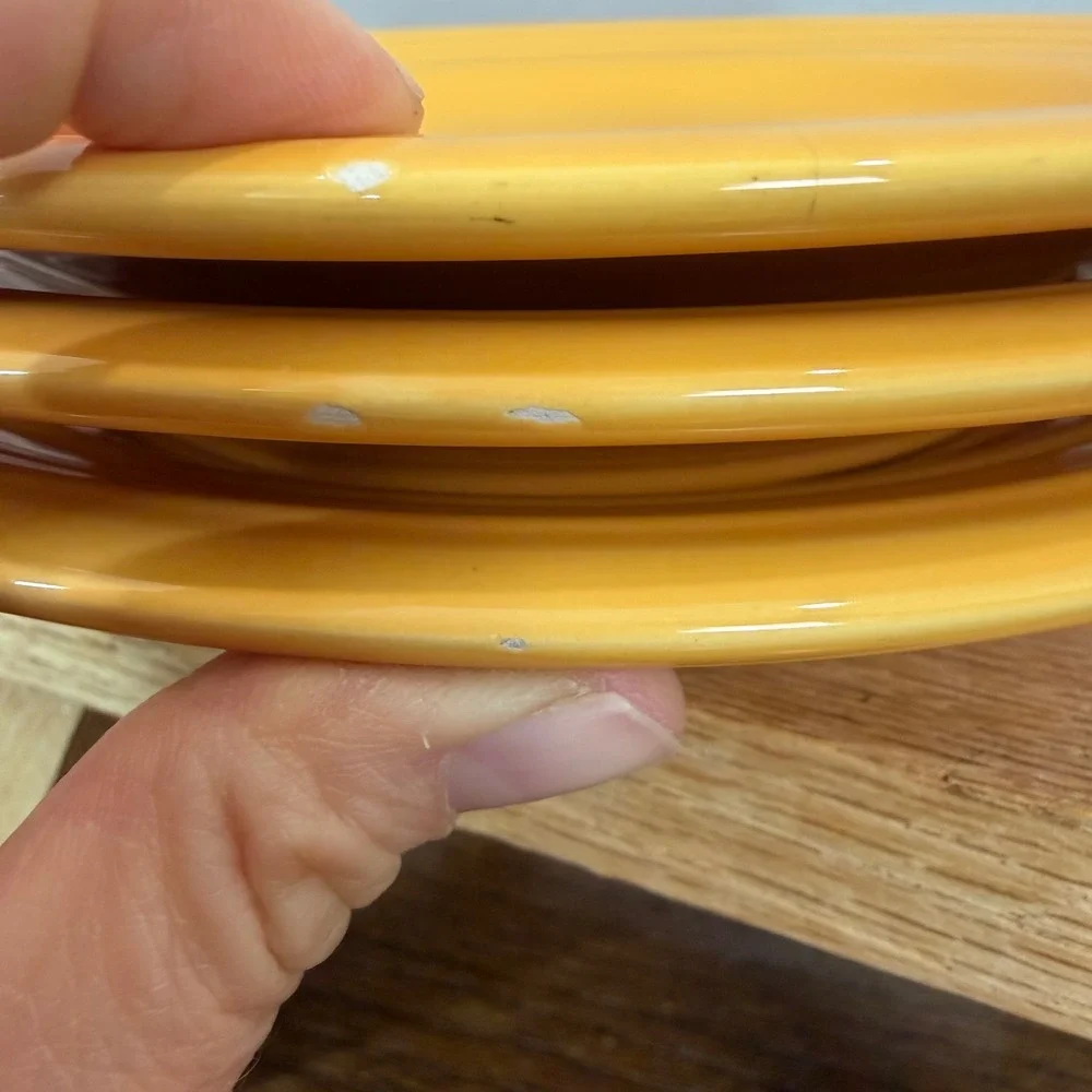 Oneida Petals Marigold Salad Plates Set of 6 Yellow Flower Ceramic 8